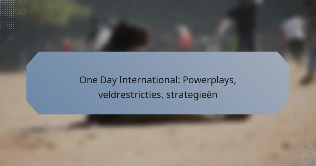 One Day International: Powerplays, veldrestricties, strategieën