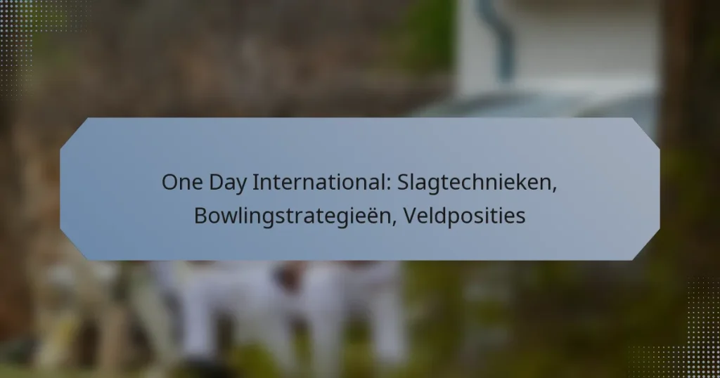 One Day International: Slagtechnieken, Bowlingstrategieën, Veldposities