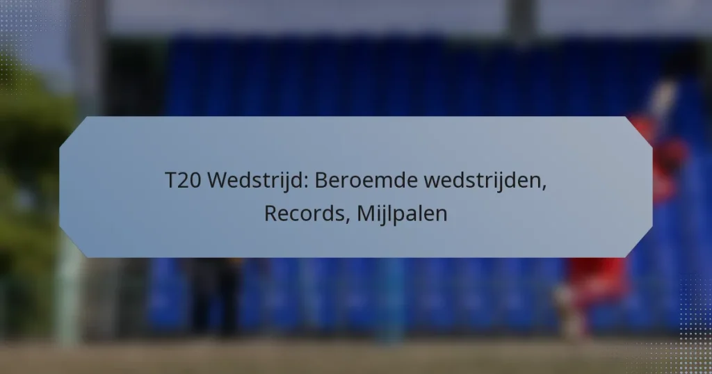 T20 Wedstrijd: Beroemde wedstrijden, Records, Mijlpalen