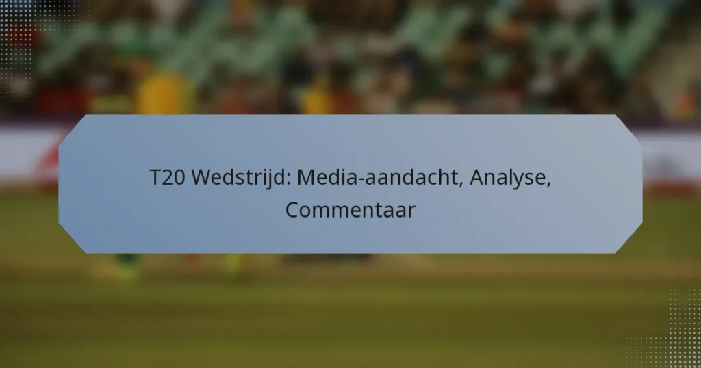 T20 Wedstrijd: Media-aandacht, Analyse, Commentaar