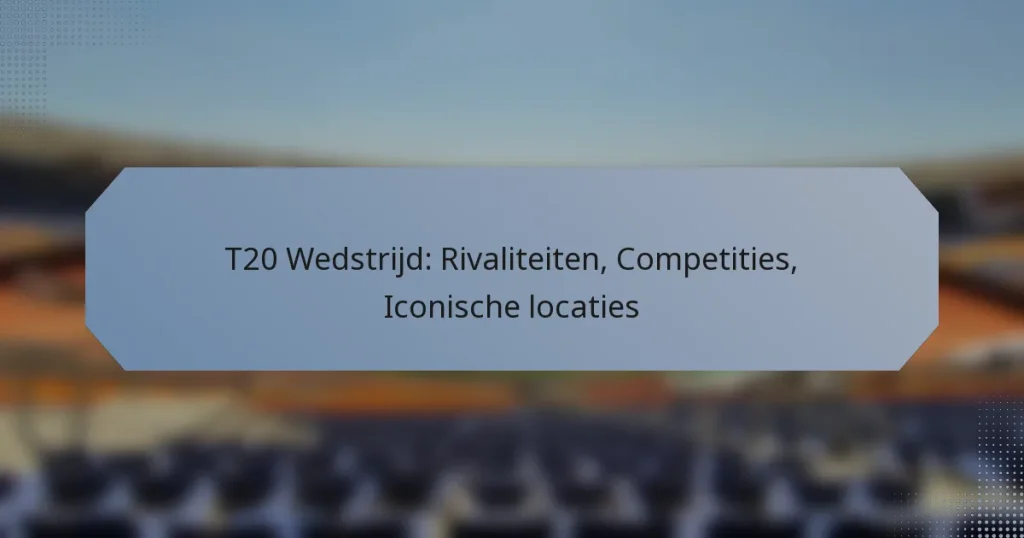 T20 Wedstrijd: Rivaliteiten, Competities, Iconische locaties