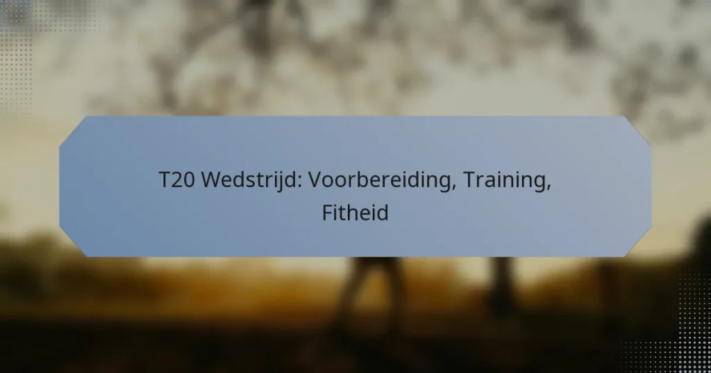 T20 Wedstrijd: Voorbereiding, Training, Fitheid