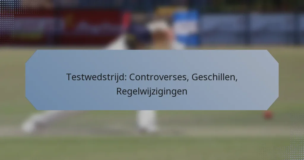 Testwedstrijd: Controverses, Geschillen, Regelwijzigingen