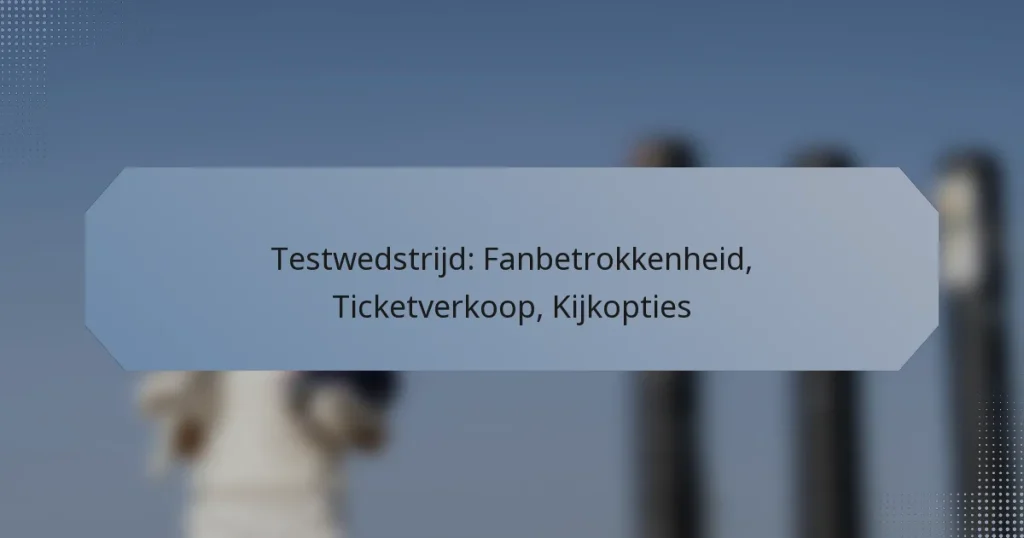 Testwedstrijd: Fanbetrokkenheid, Ticketverkoop, Kijkopties