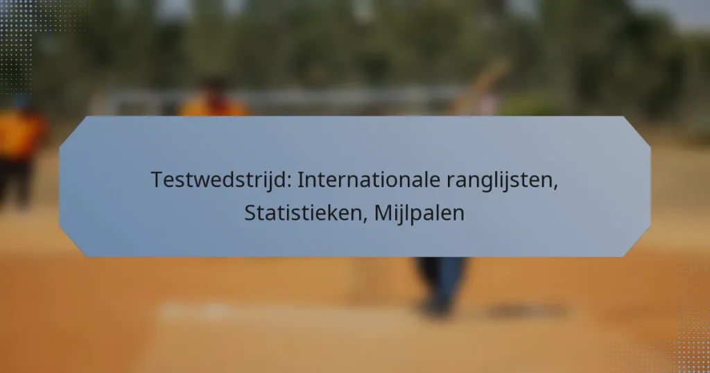 Testwedstrijd: Internationale ranglijsten, Statistieken, Mijlpalen