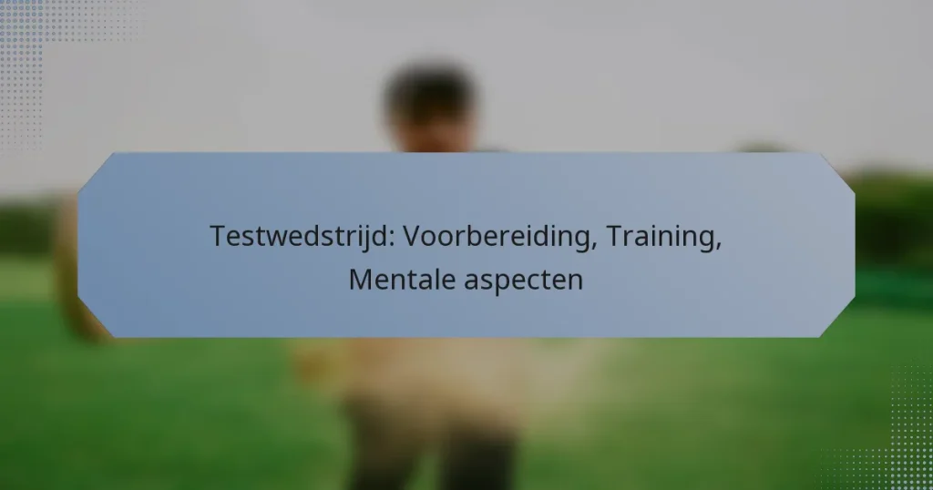 Testwedstrijd: Voorbereiding, Training, Mentale aspecten