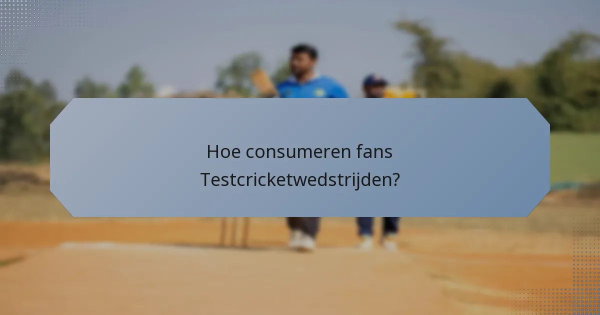 Hoe consumeren fans Testcricketwedstrijden?