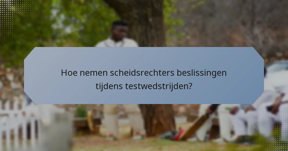 Hoe nemen scheidsrechters beslissingen tijdens testwedstrijden?