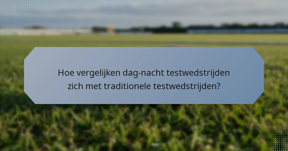 Hoe vergelijken dag-nacht testwedstrijden zich met traditionele testwedstrijden?