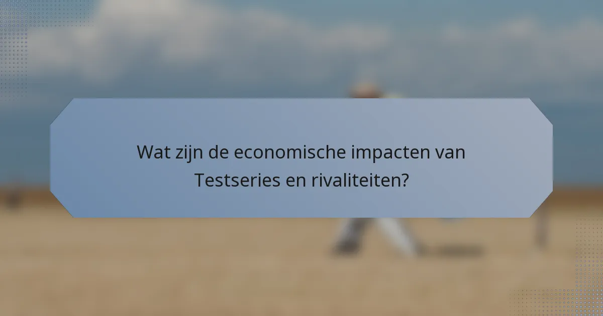 Wat zijn de economische impacten van Testseries en rivaliteiten?
