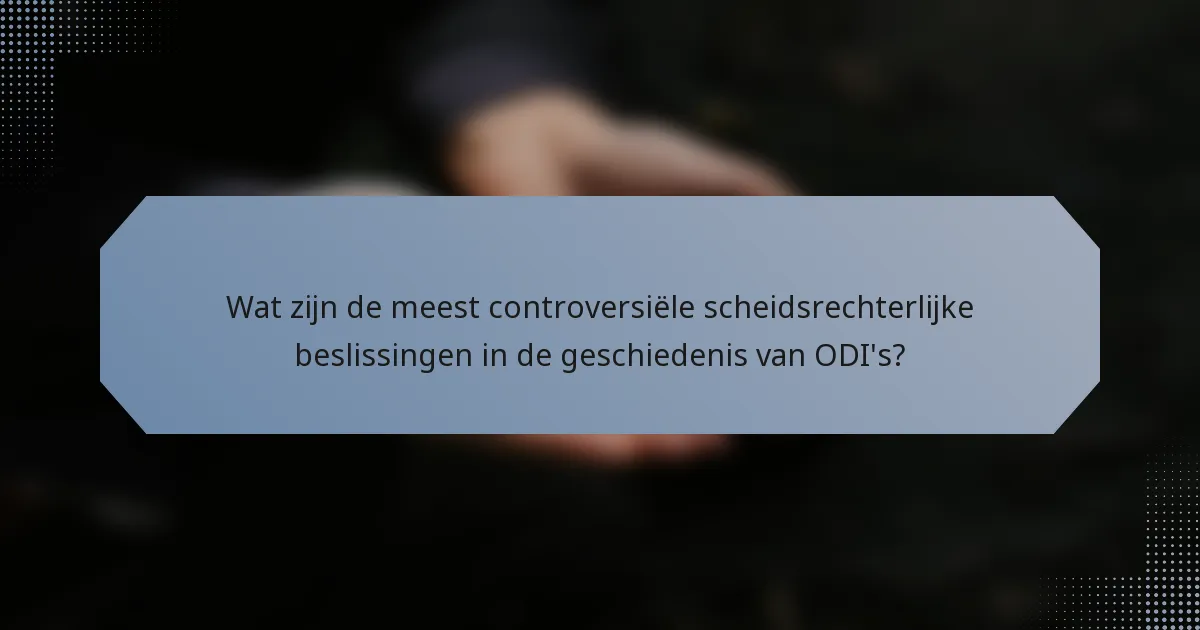 Wat zijn de meest controversiële scheidsrechterlijke beslissingen in de geschiedenis van ODI's?