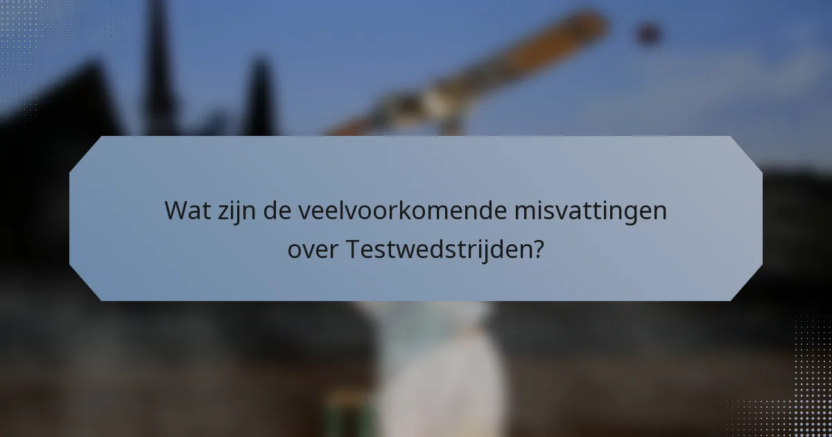 Wat zijn de veelvoorkomende misvattingen over Testwedstrijden?