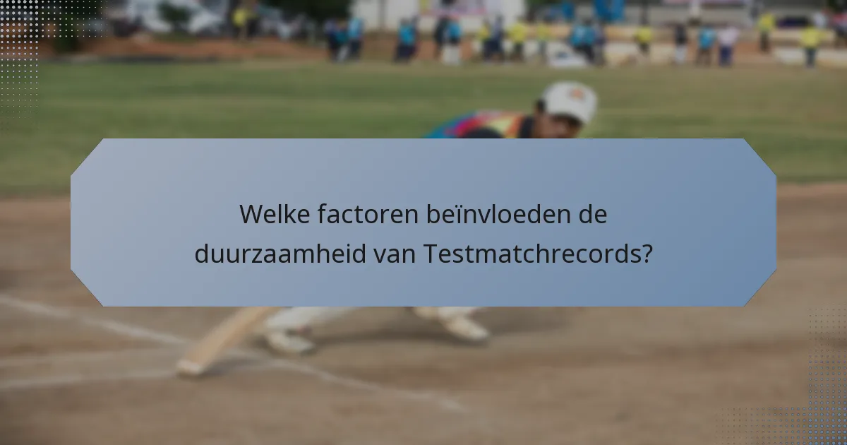 Welke factoren beïnvloeden de duurzaamheid van Testmatchrecords?